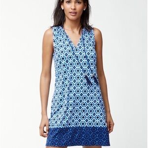 Tommy Bahama Shibori Splash Split-Neck Swim Dress